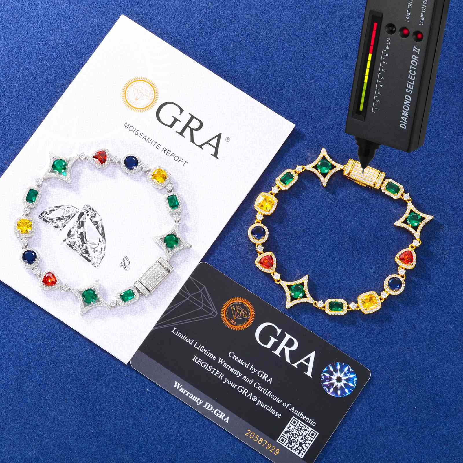 Lab-tested 18mm S925 bracelets: White gold vs. yellow gold plating with fade-resistant finish. Moissanite halos and CZ stones under intense light