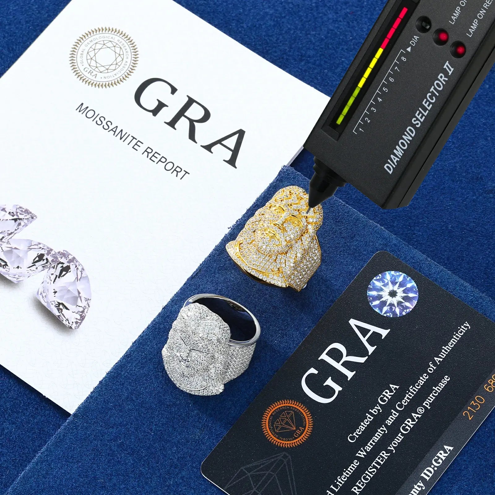 S925 Micro Pave Moissanite Portrait of Jesus Ring