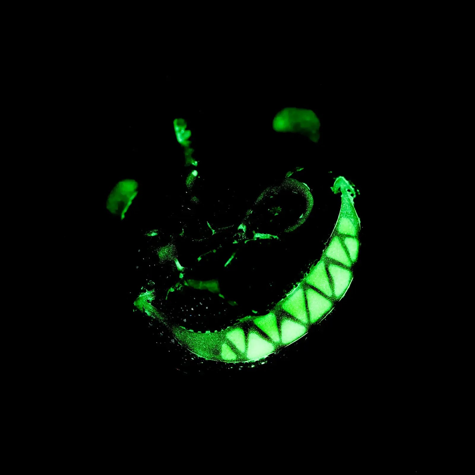 Luminescent bear head pendant glowing in darkness - photoluminescent enamel eyes | Night visibility feature
