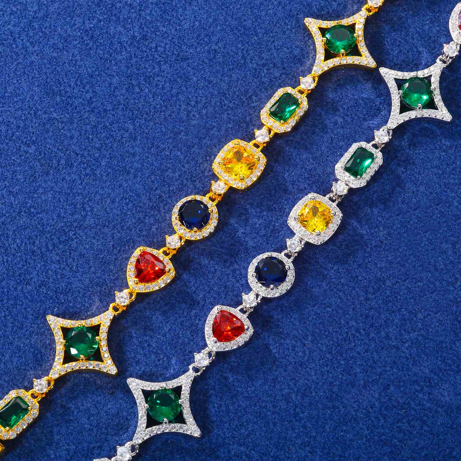 Dual-tone S925 moissanite bracelets: White gold’s sleek elegance vs. yellow gold’s bold hip-hop vibe. Fade-resistant plating for long-term wear