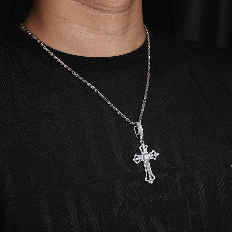 silver cross necklace womens