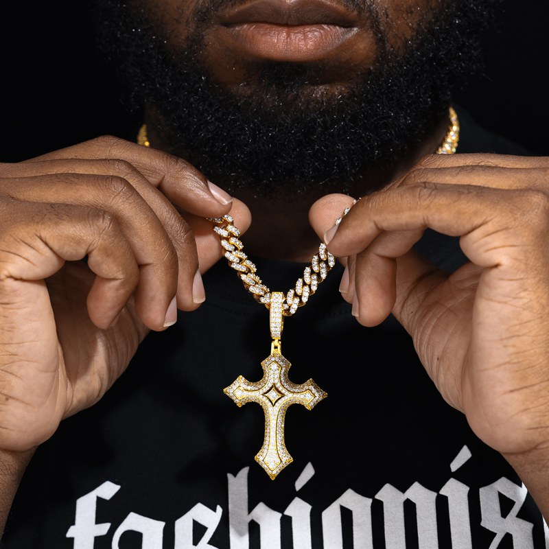 solid gold cross pendant