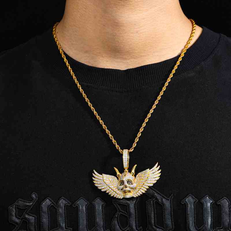 sterling silver skull necklace