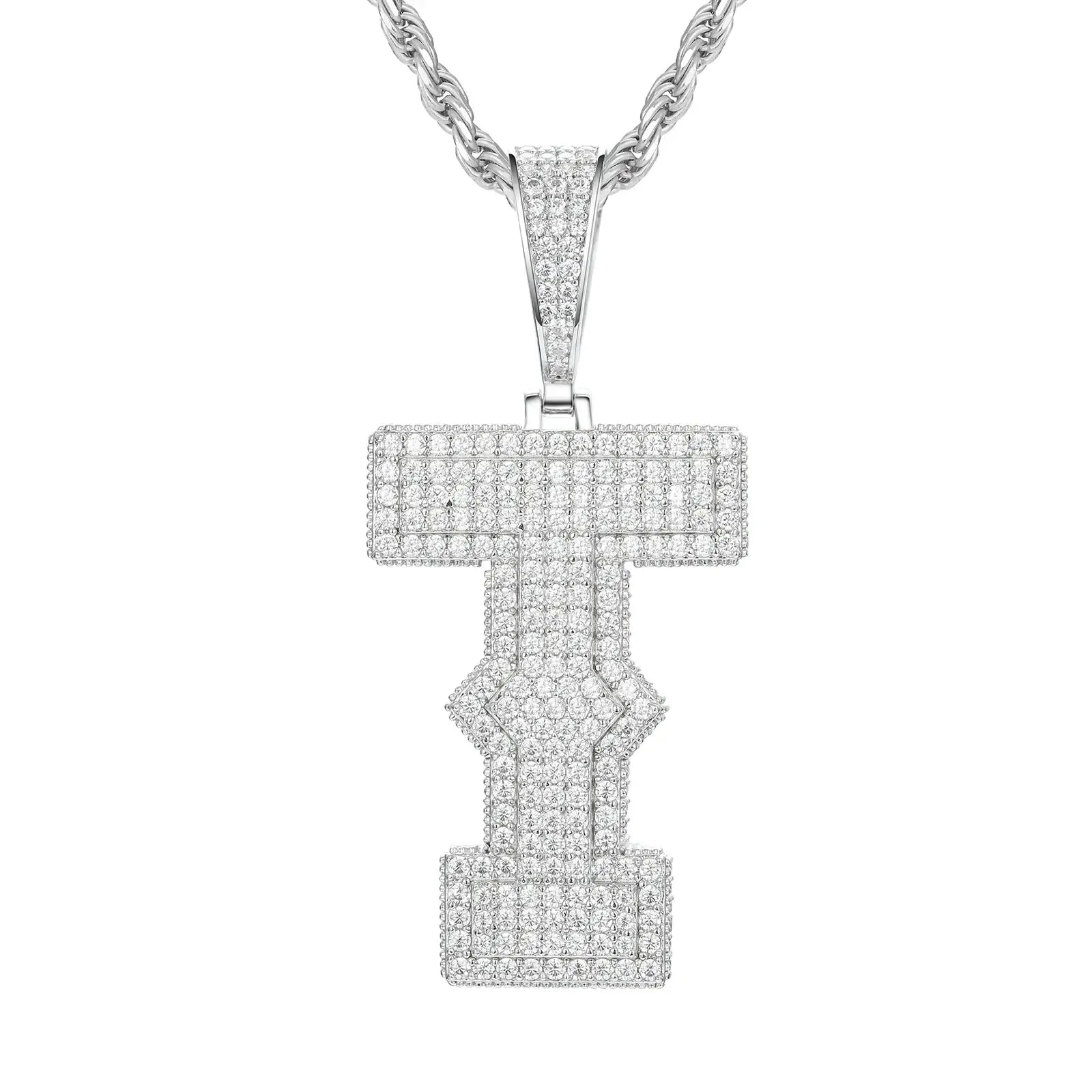 S925 Moissanite Spine Letter Pendant