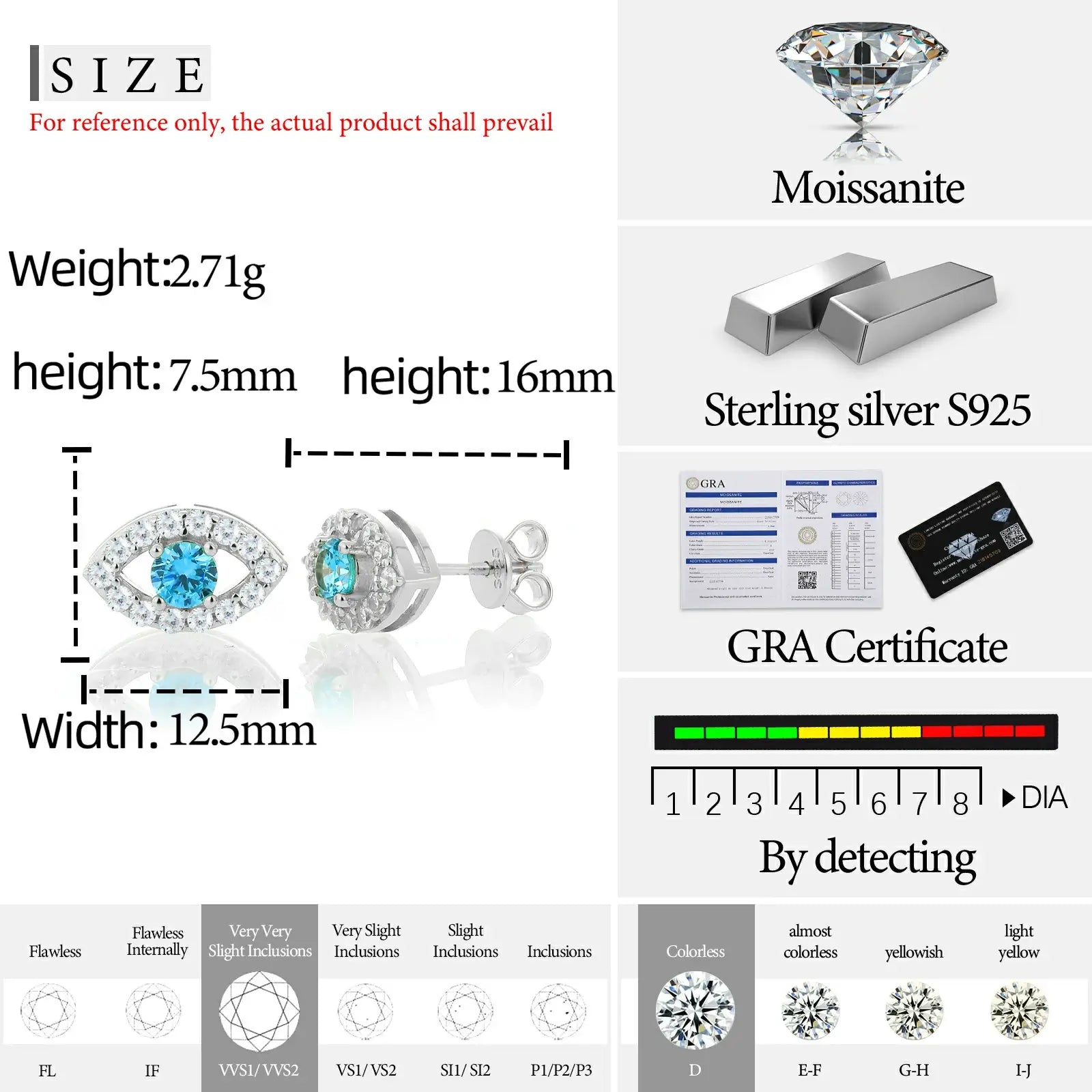 Engineering specs: VVS moissanite grade, 9mm size ±0.05mm, EN1811 compliance | Salt-proof S925 silver material breakdown