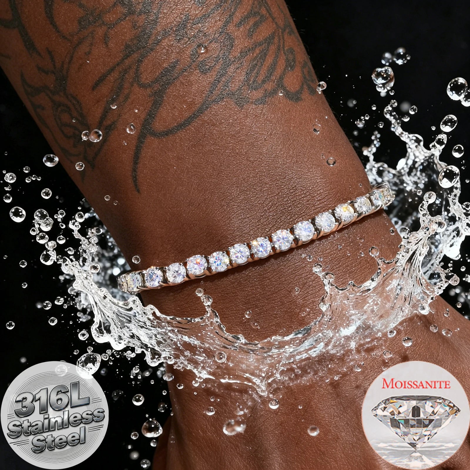 316L Moissanite Tennis Bracelet