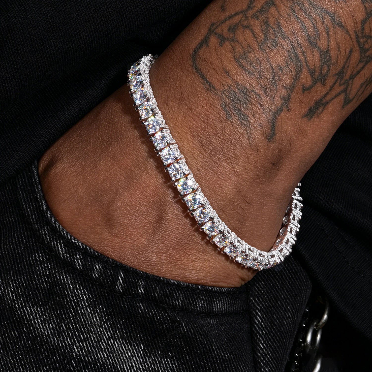 5mm S925 Moissanite Full Iced Tennis Bracelet