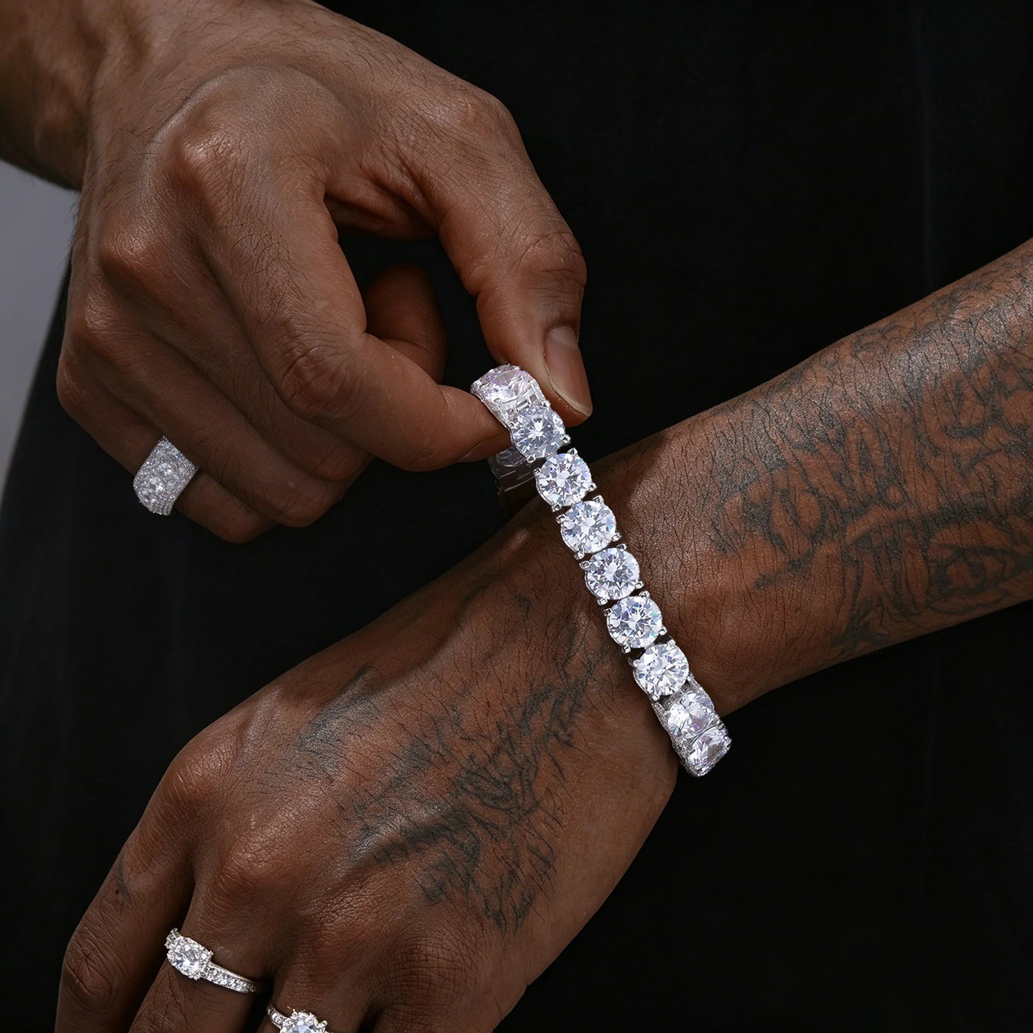 10mm S925 Moissanite Iced Out Tennis Bracelet