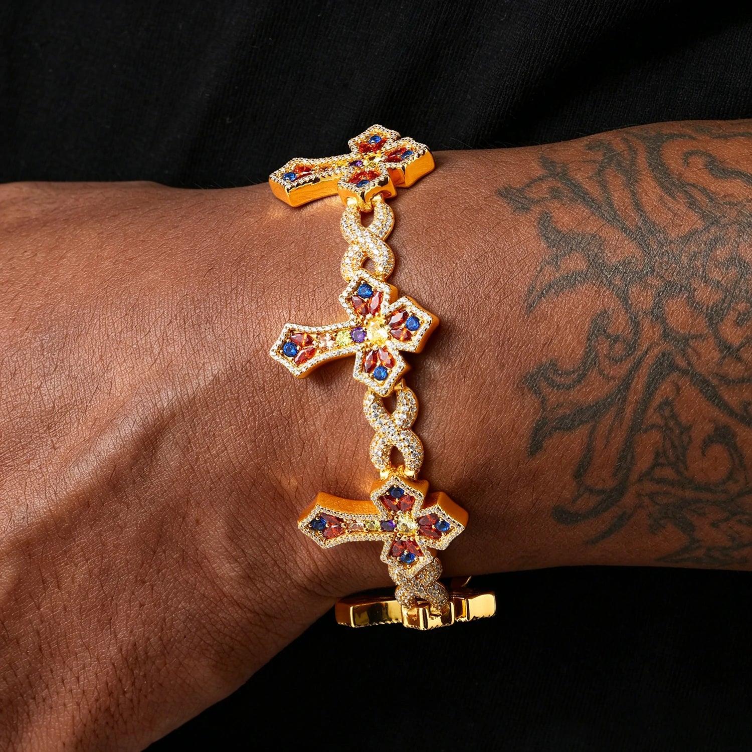 26mm S925 Moissanite Infinity Candy Cross Link Bracelet