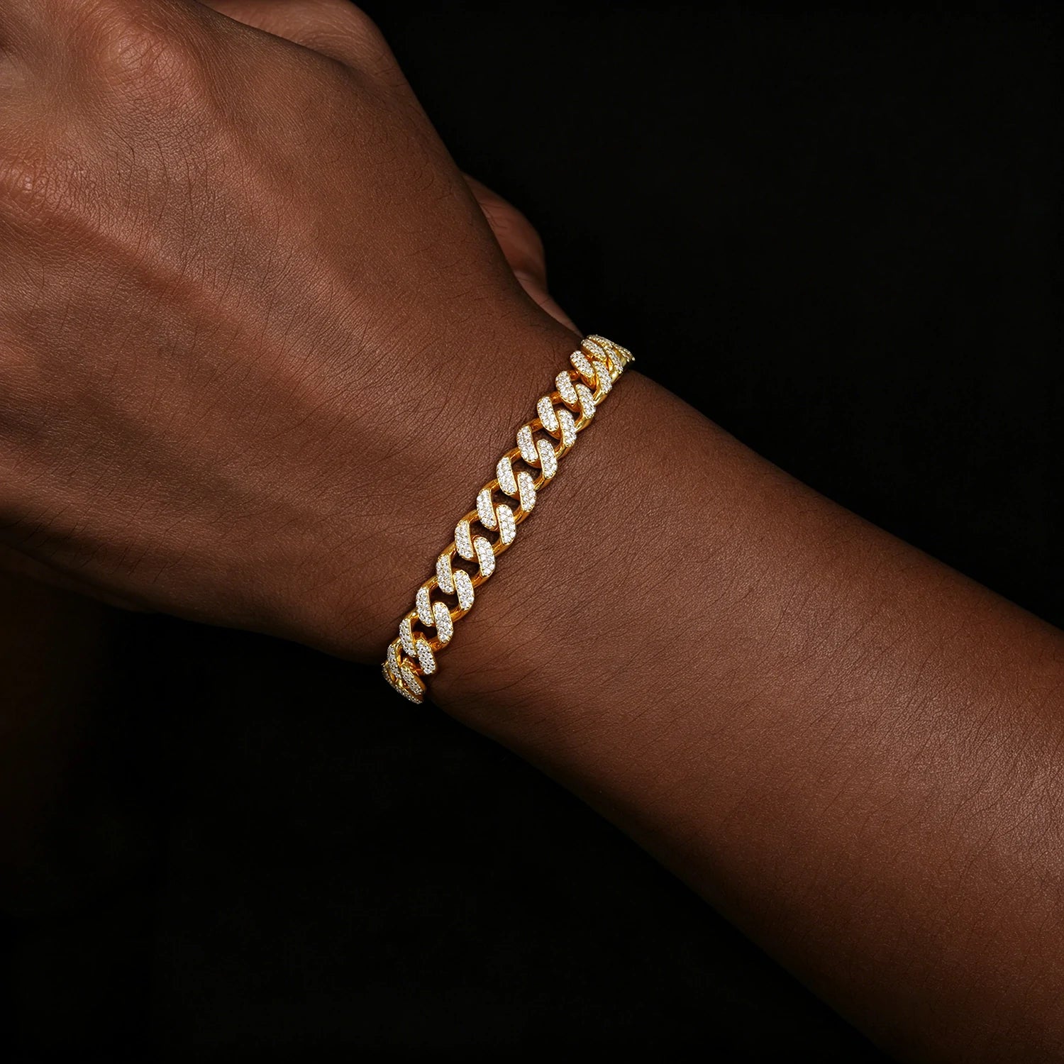 10mm S925 2 Rows Moissanite Cuban Link Bracelet