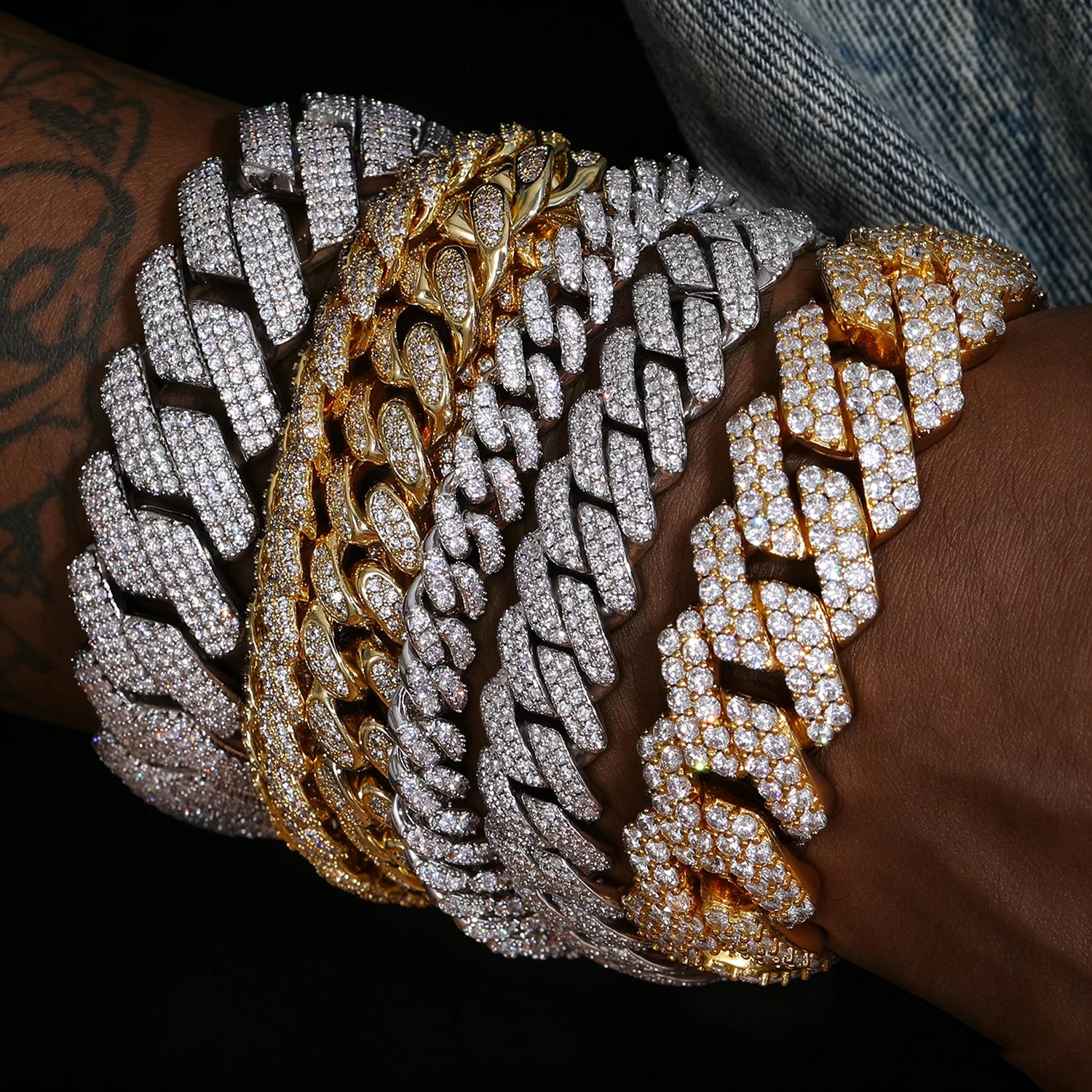6mm S925 1 Row Moissanite Bubble Cuban Link Bracelet