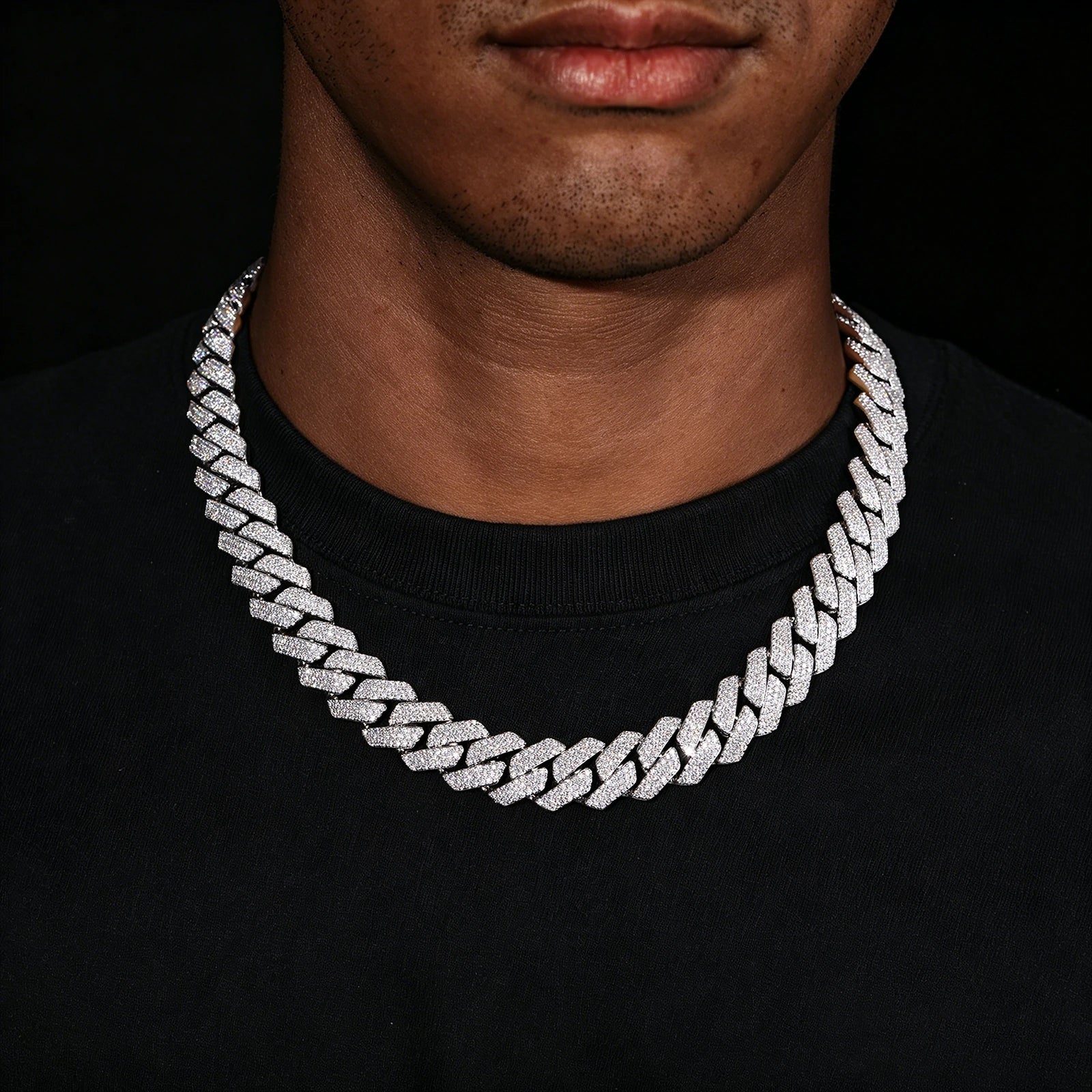 16mm Moissanite Cuban Link Chain