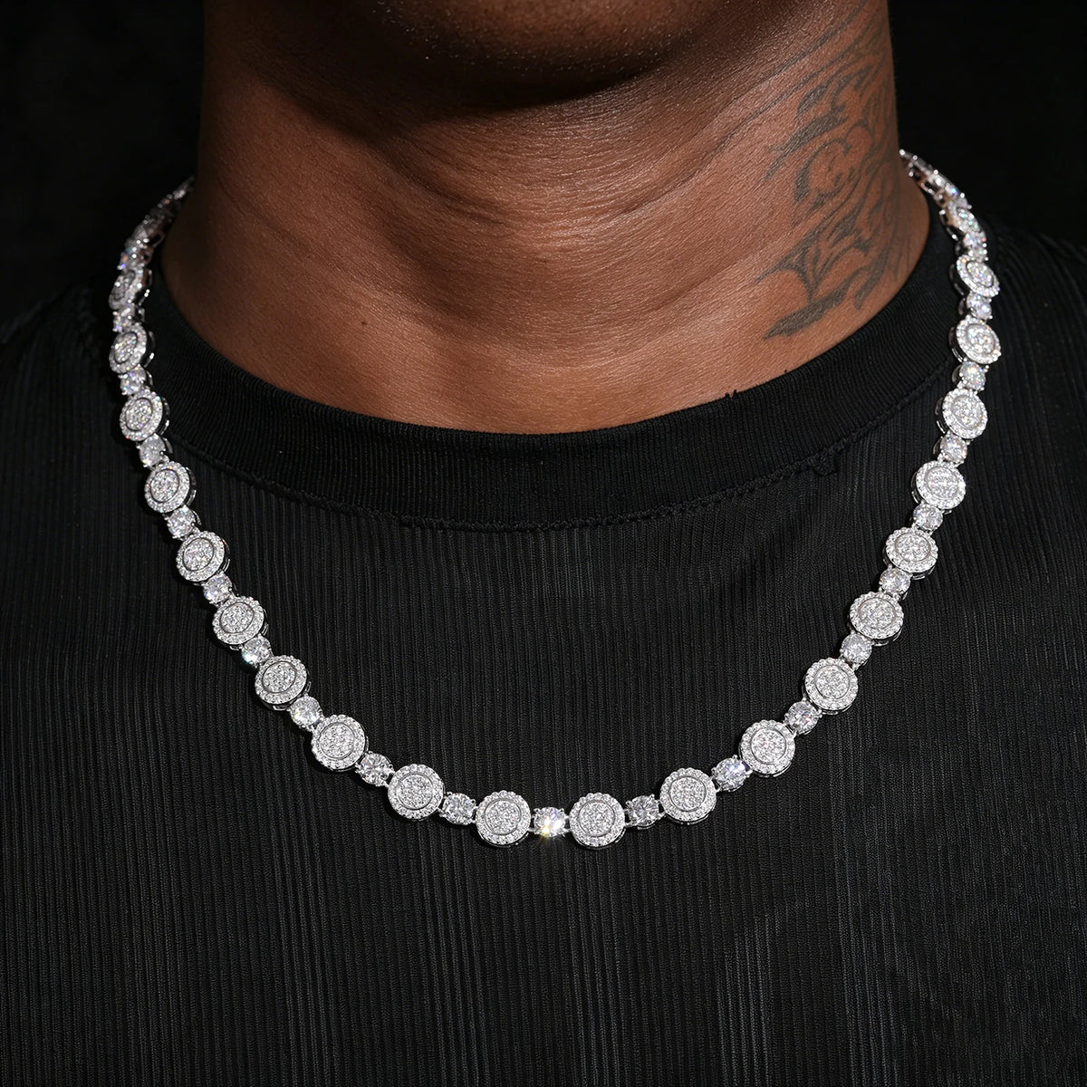 9mm S925 Moissanite Coin Tennis Chain