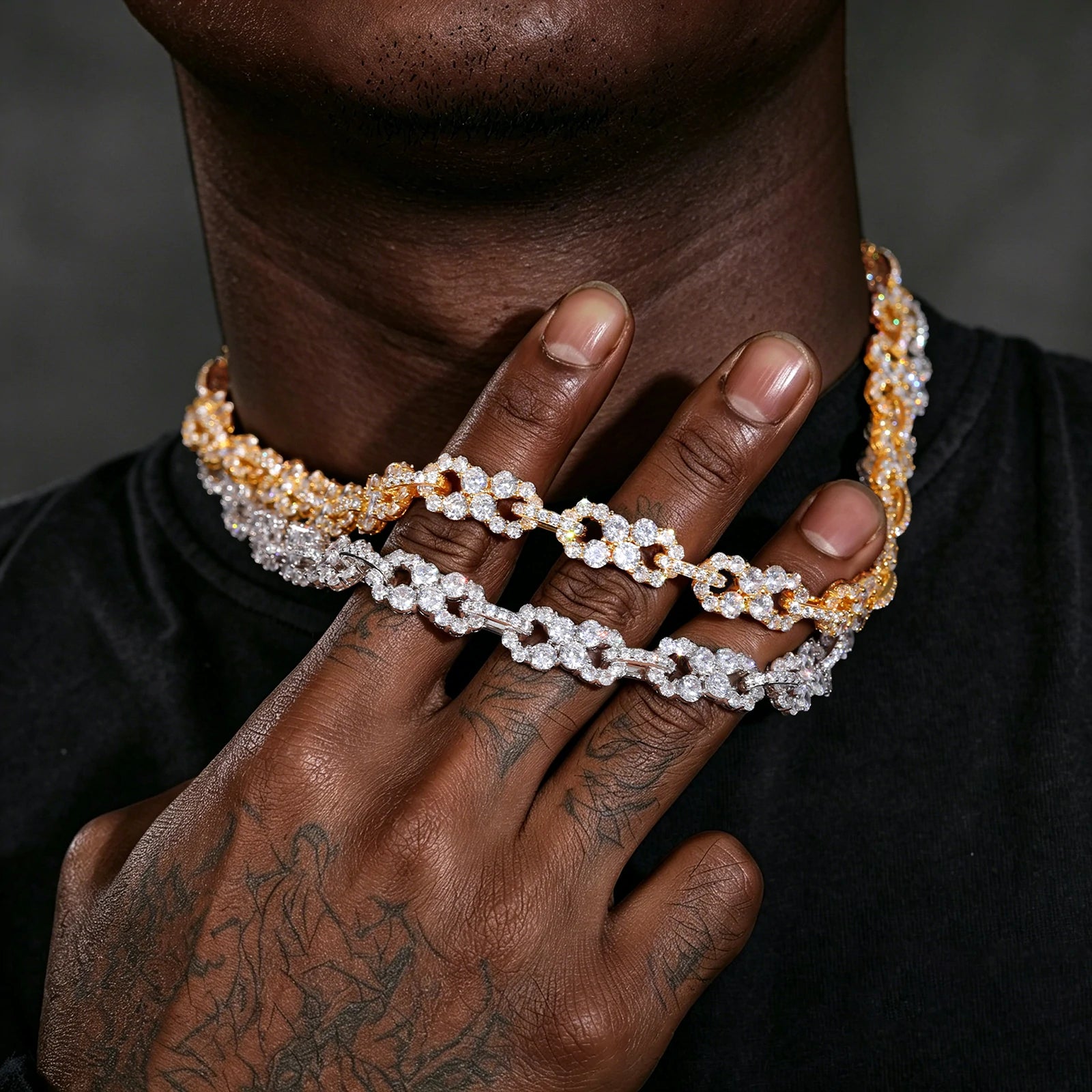 10mm S925 1 Row Moissanite Infinity Cuban Link Chain
