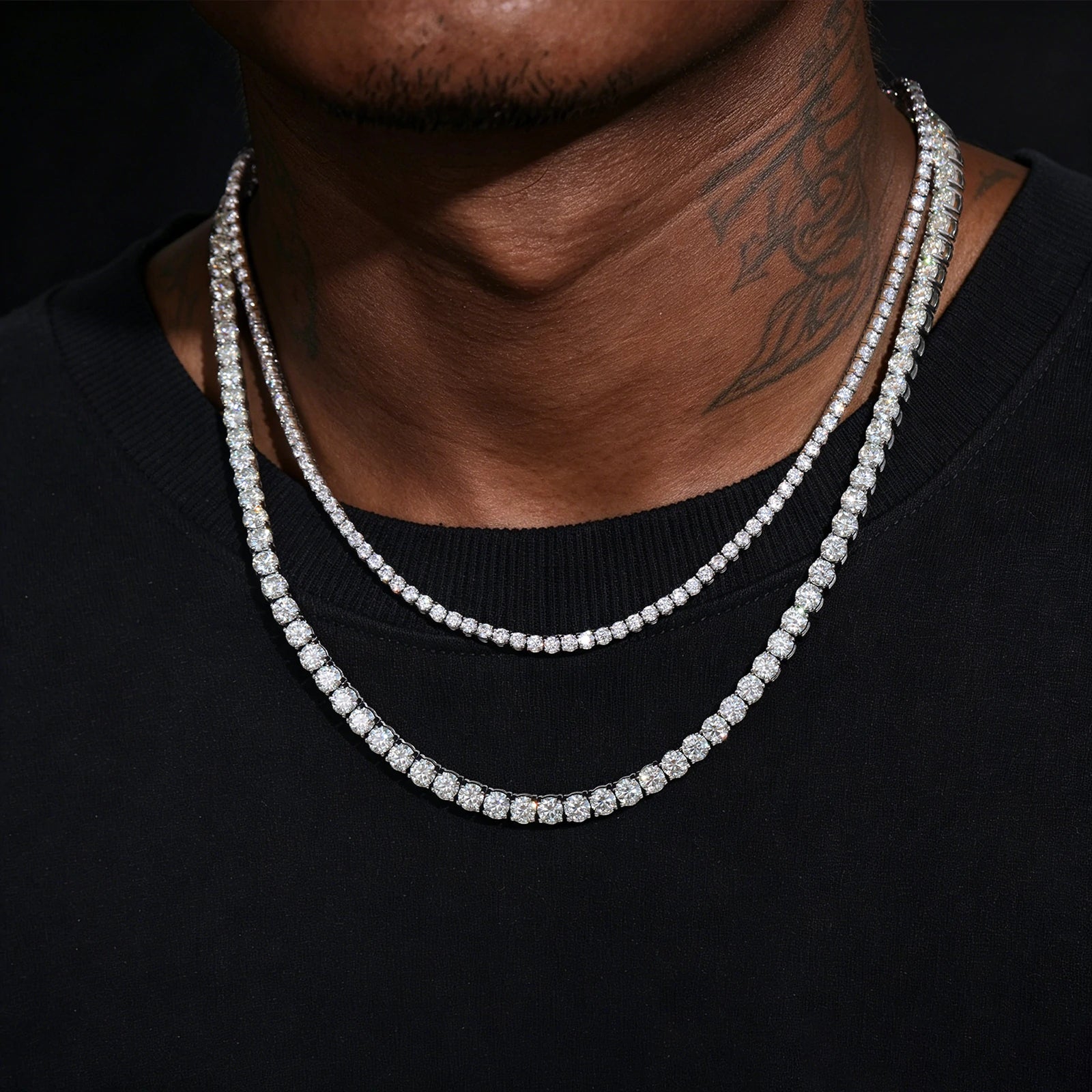S925 Cluster Moissanite Tennis Chain