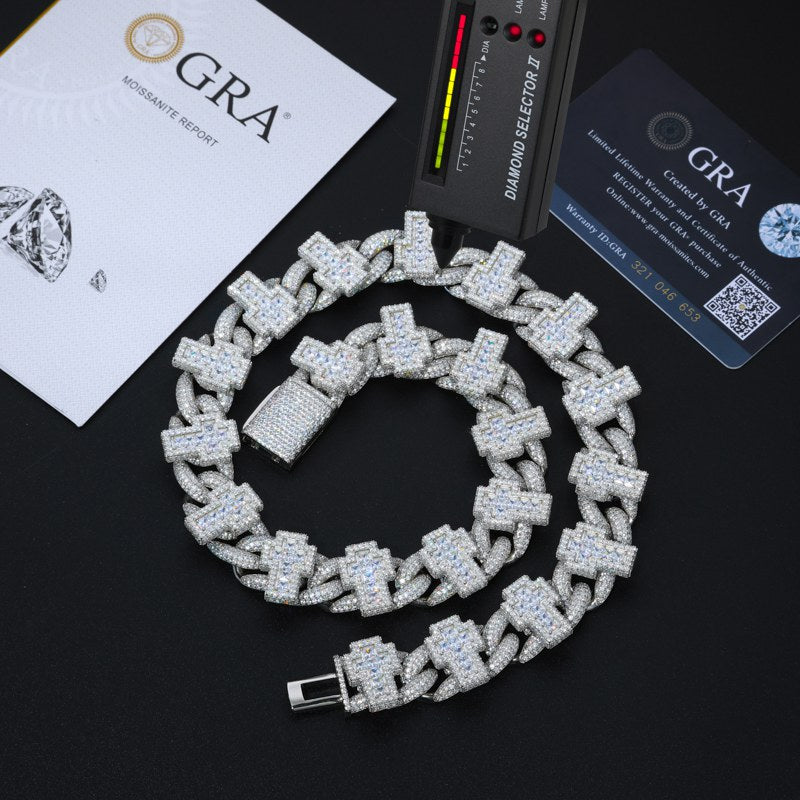 white gold cross and chain