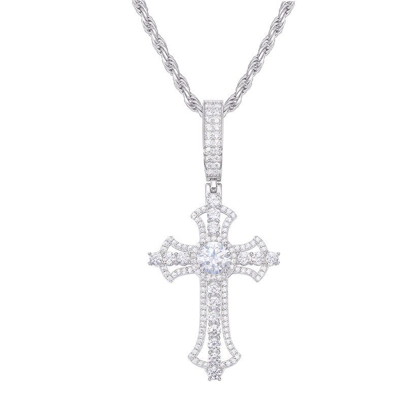 white gold cross necklace womens
