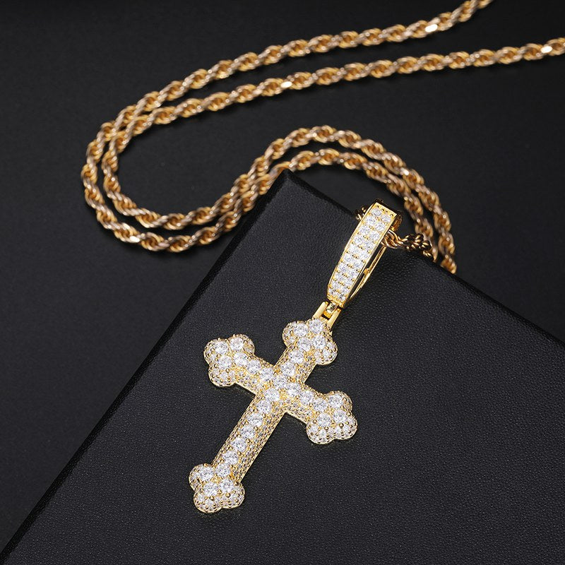 white gold cross necklace