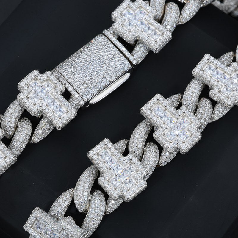 white gold diamond cross necklace