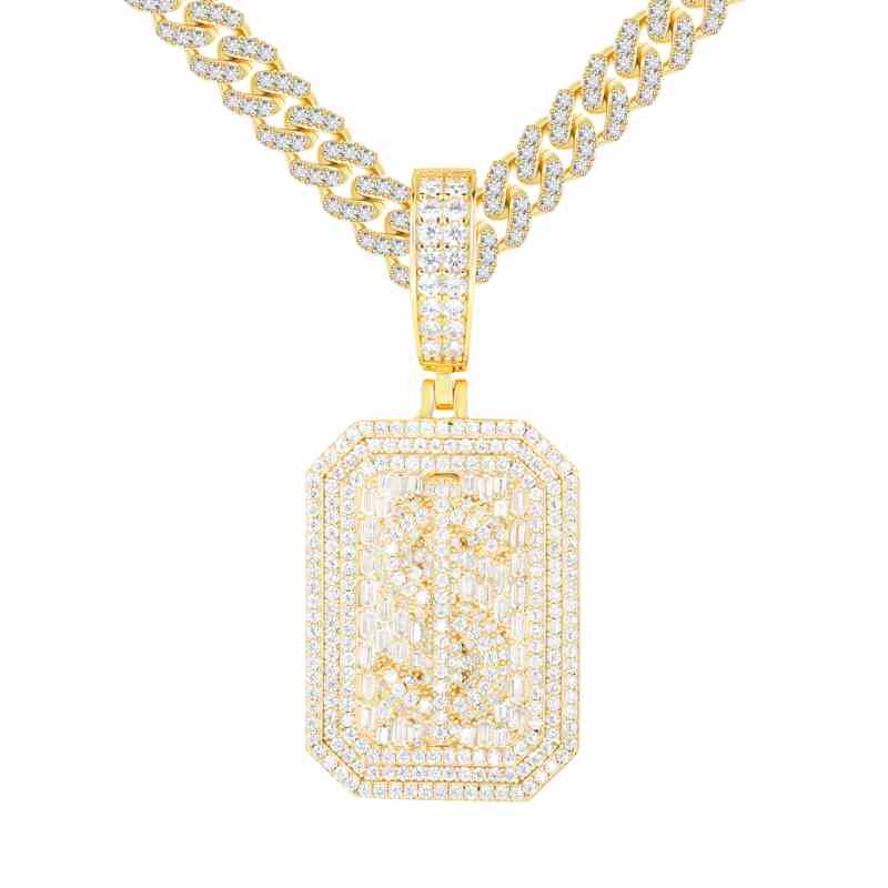 white gold dog tag necklace