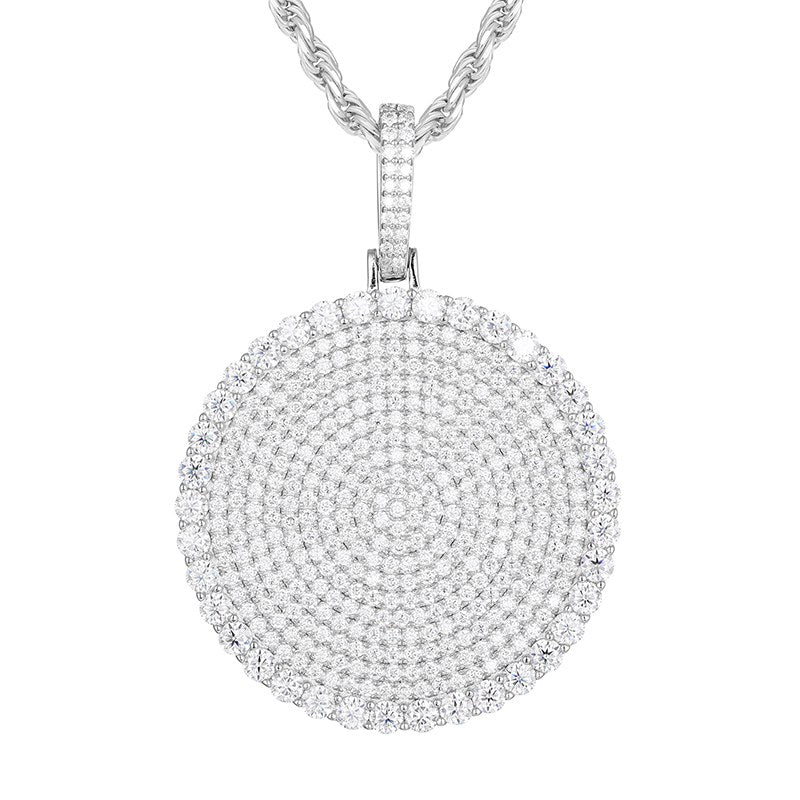 white gold dog tag pendant