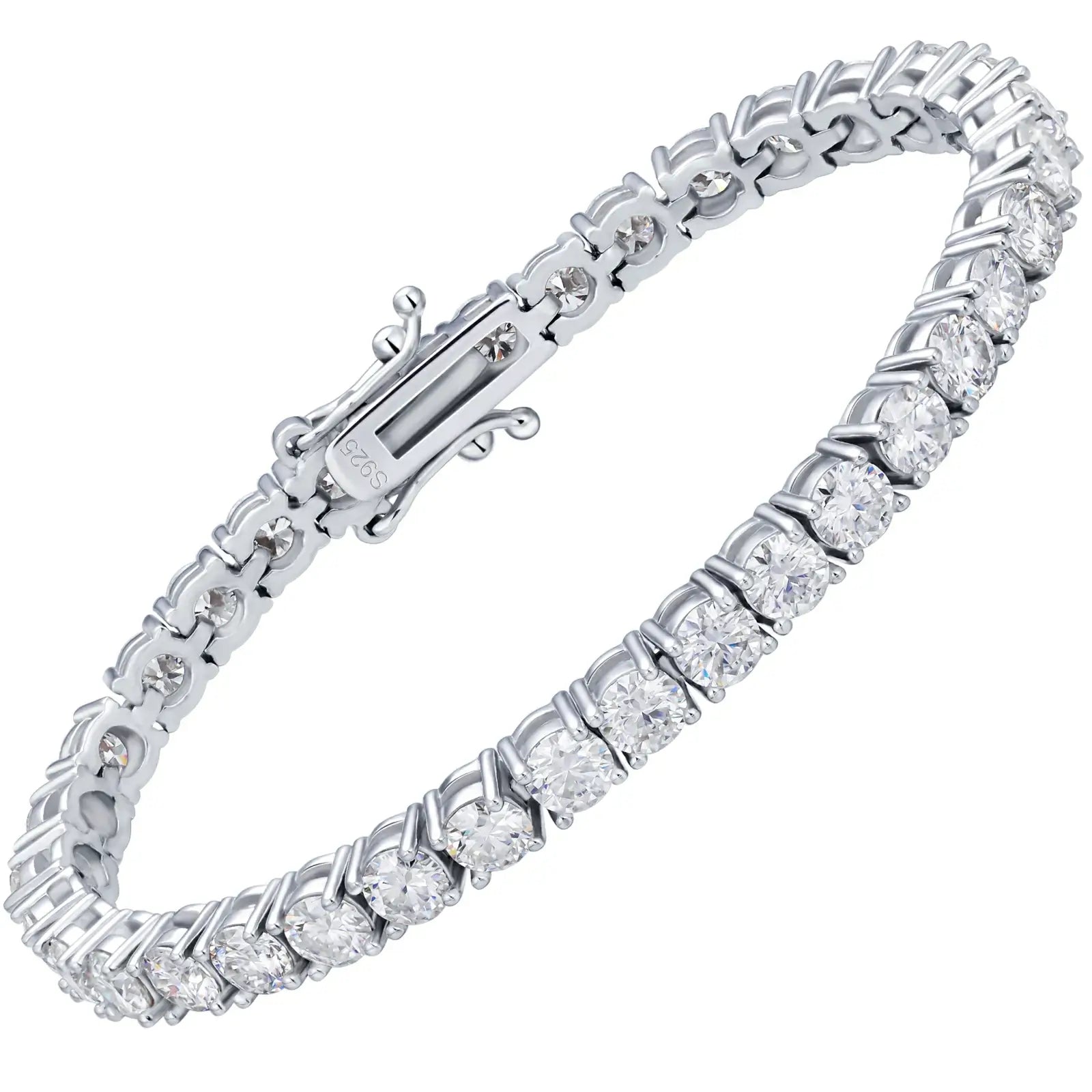 white gold vvs moissanite tennis bracelet