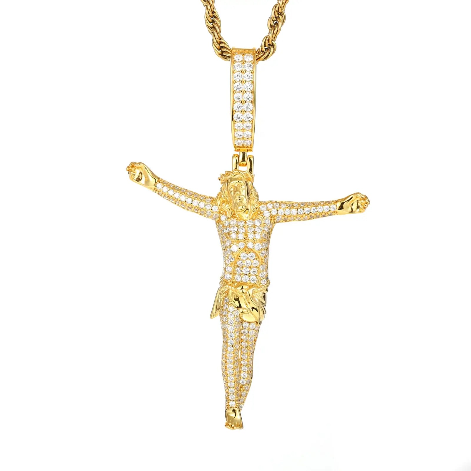 Comparison: White gold vs yellow gold crucifix pendants - both with tarnish-proof S925 core | Christian jewelry investment piece