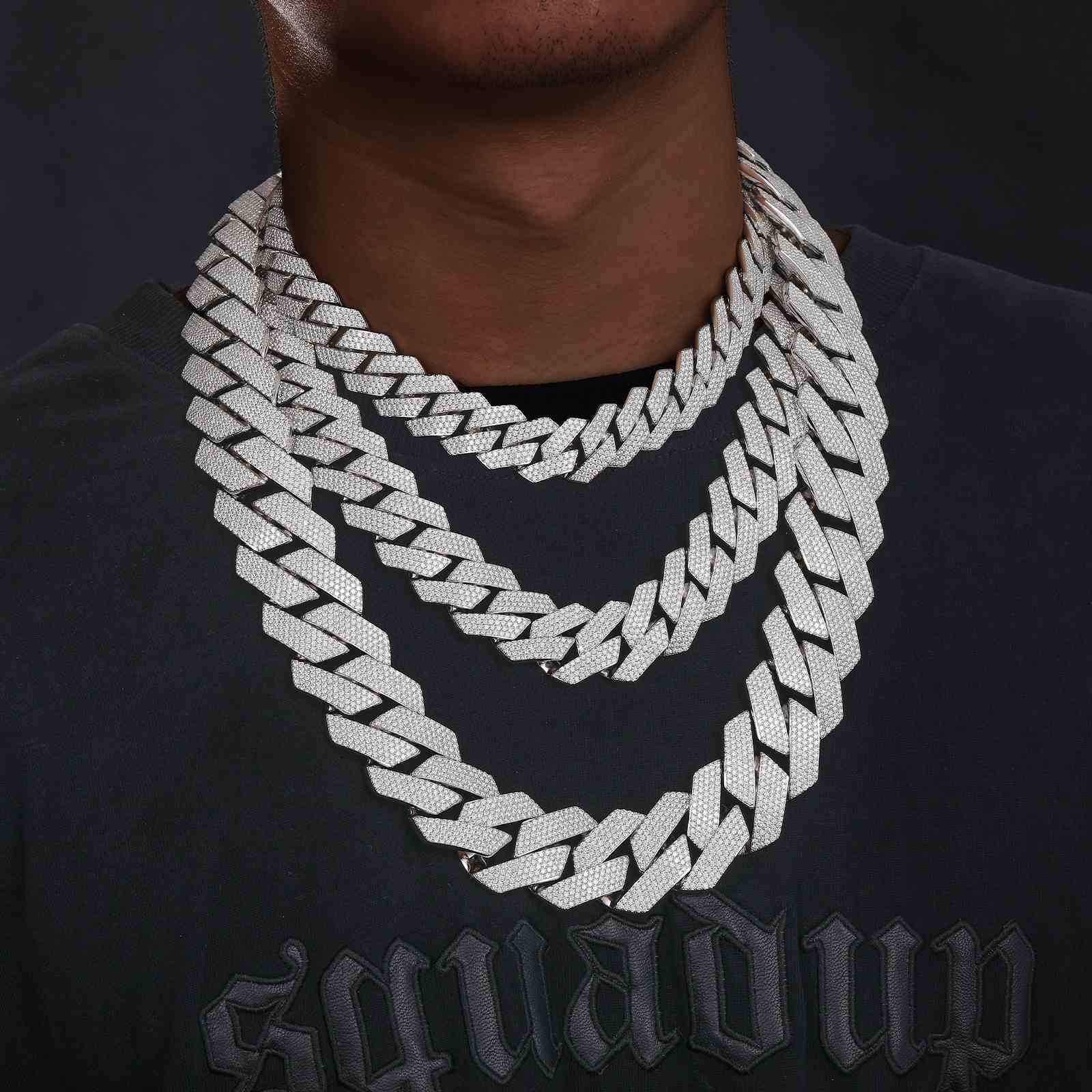 moissanite cuban link chain