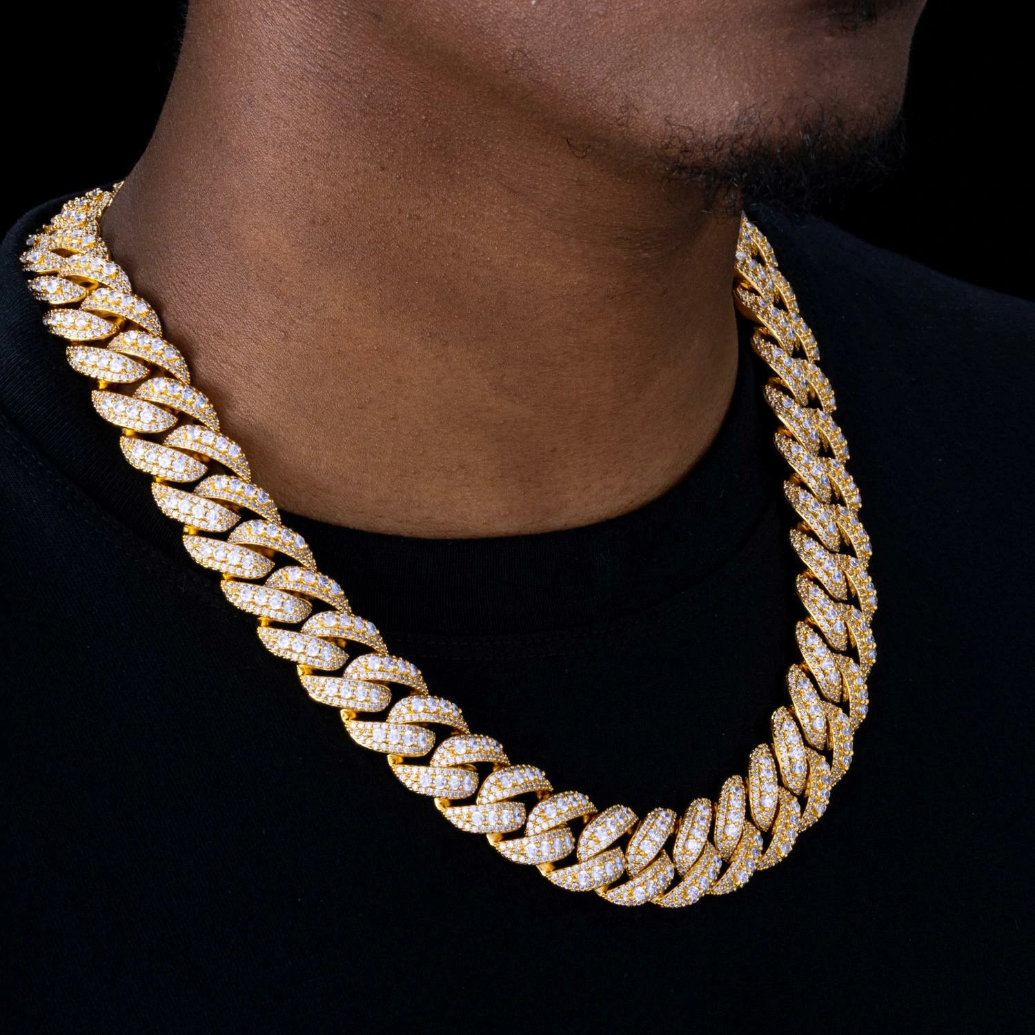 20mm Custom Letter Buckle Moissanite Bubble Cuban Link Chain