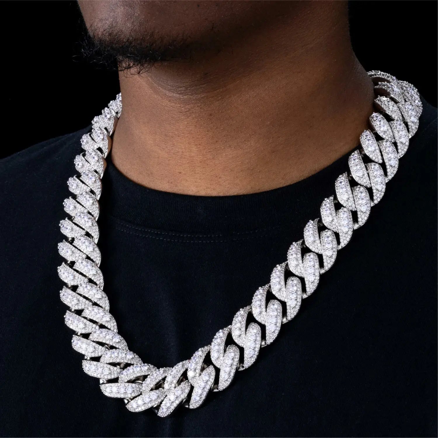 （CZ）20mm 25mm Bubble Cuban Link Chain
