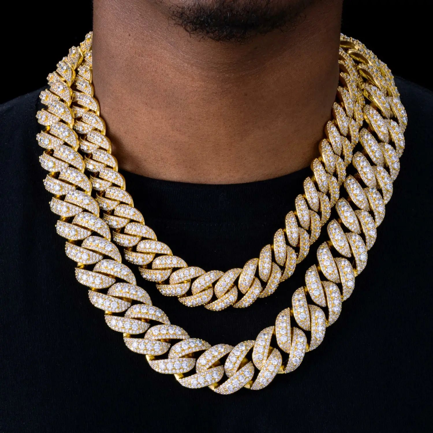 （CZ）20mm 25mm Bubble Cuban Link Chain