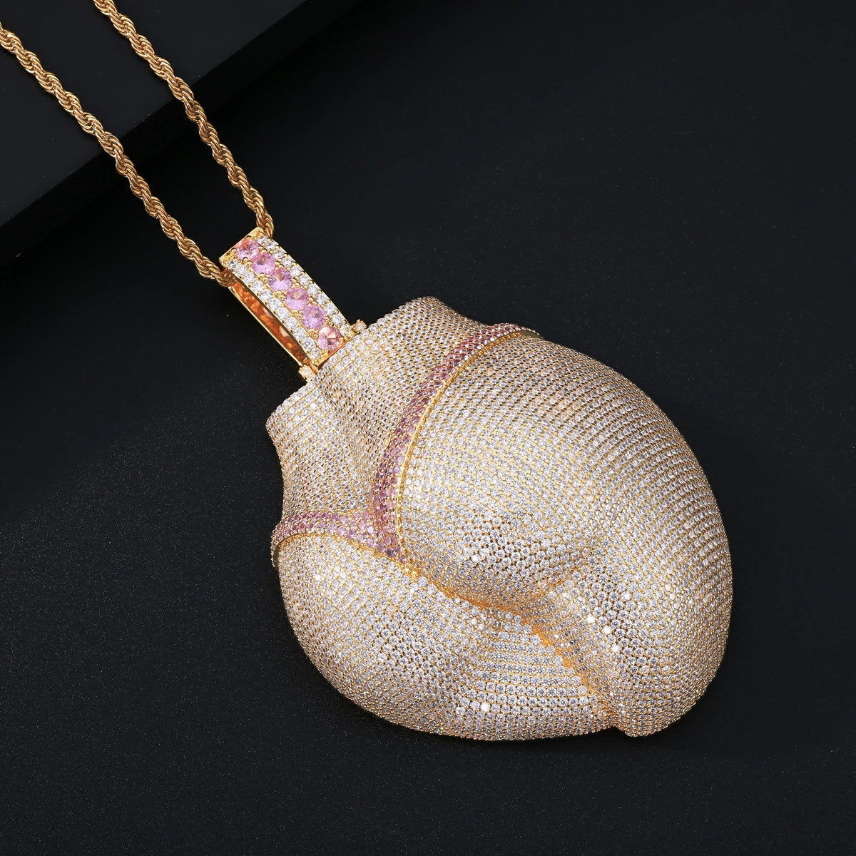 Micro Paved Moissanite Sexy Big ASS Pendant