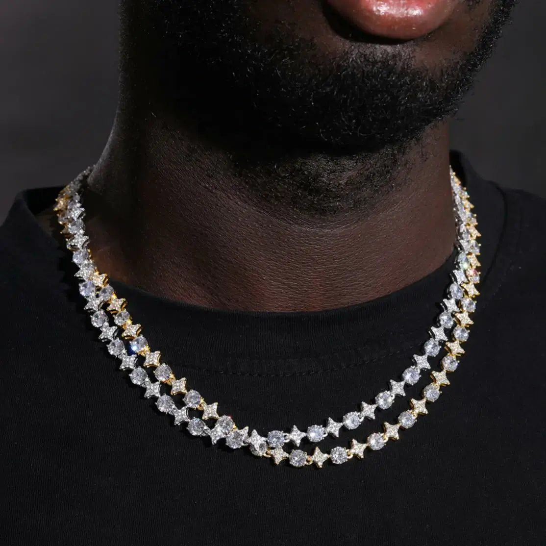 8mm S925 Moissanite Star Tennis Chain