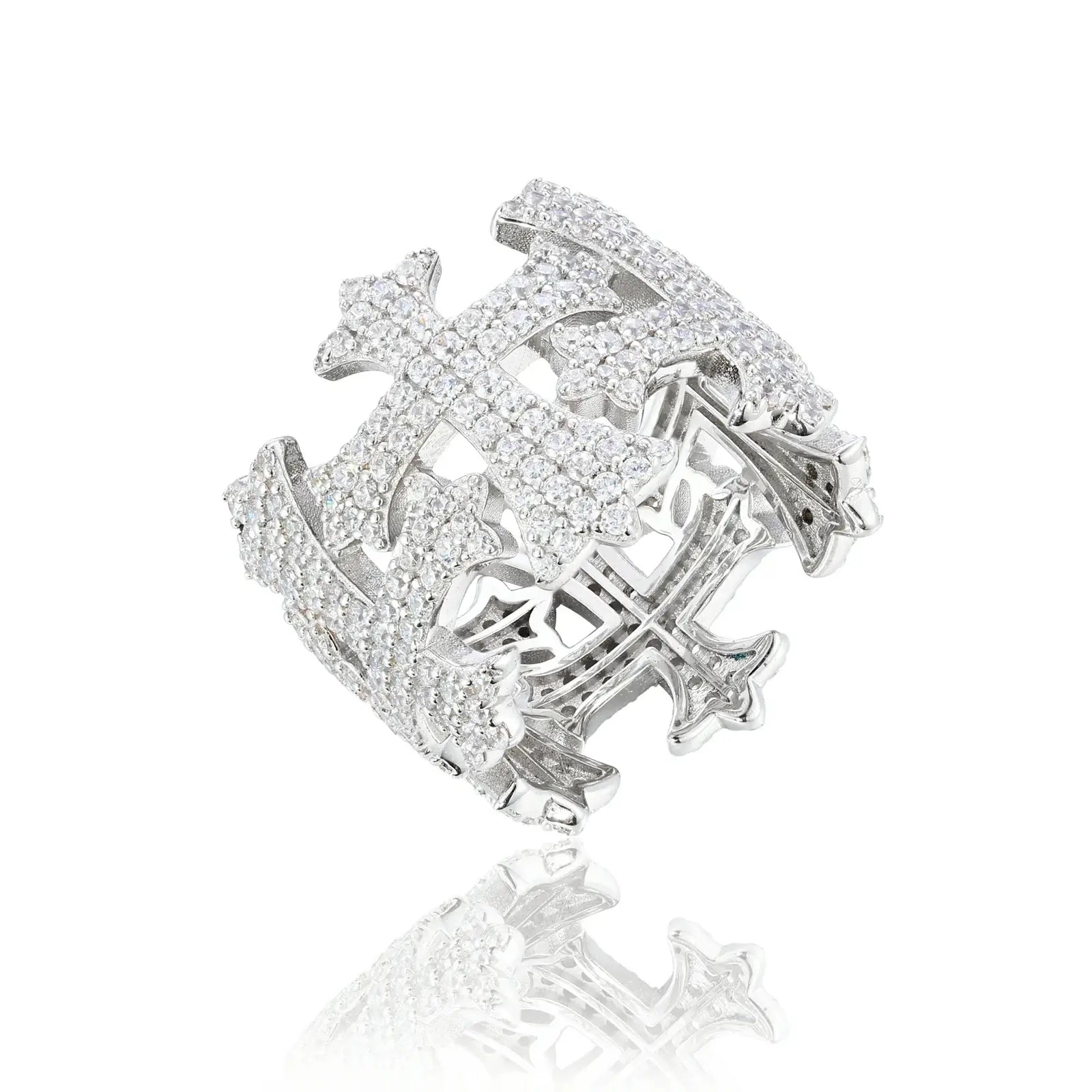 S925 Moissanite Cross Band Ring