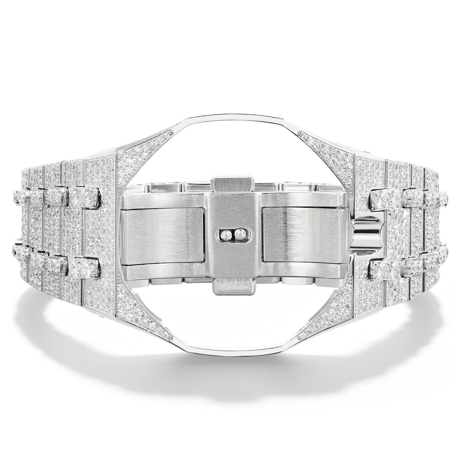 Stainless Steel Moissanite Watch Bezel and Band Set for Royal Pop