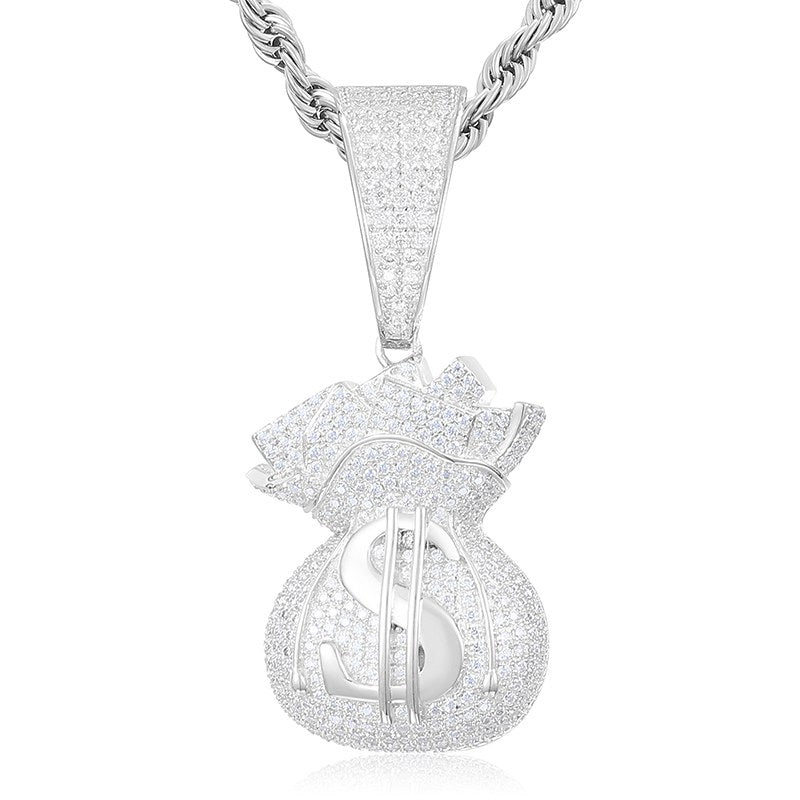 10k gold money bag pendant