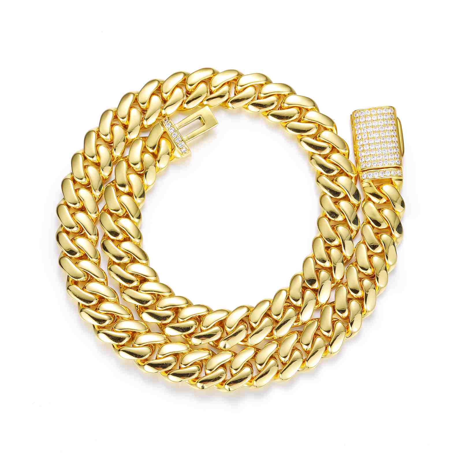 10mm iced clasp miami cuban chain