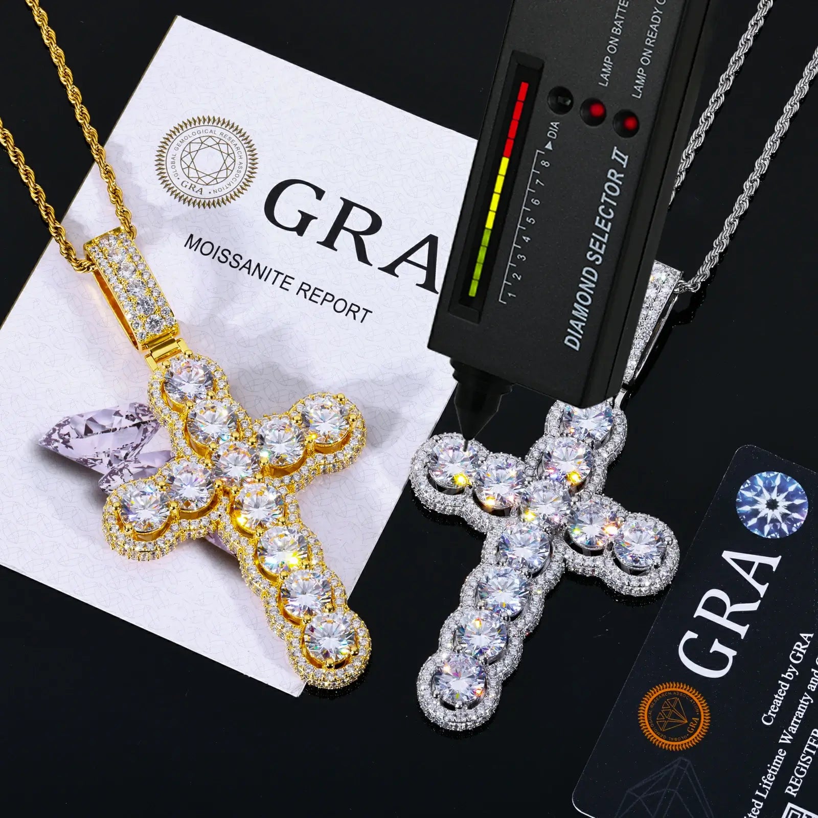 Oversized Halo Cross Pendant