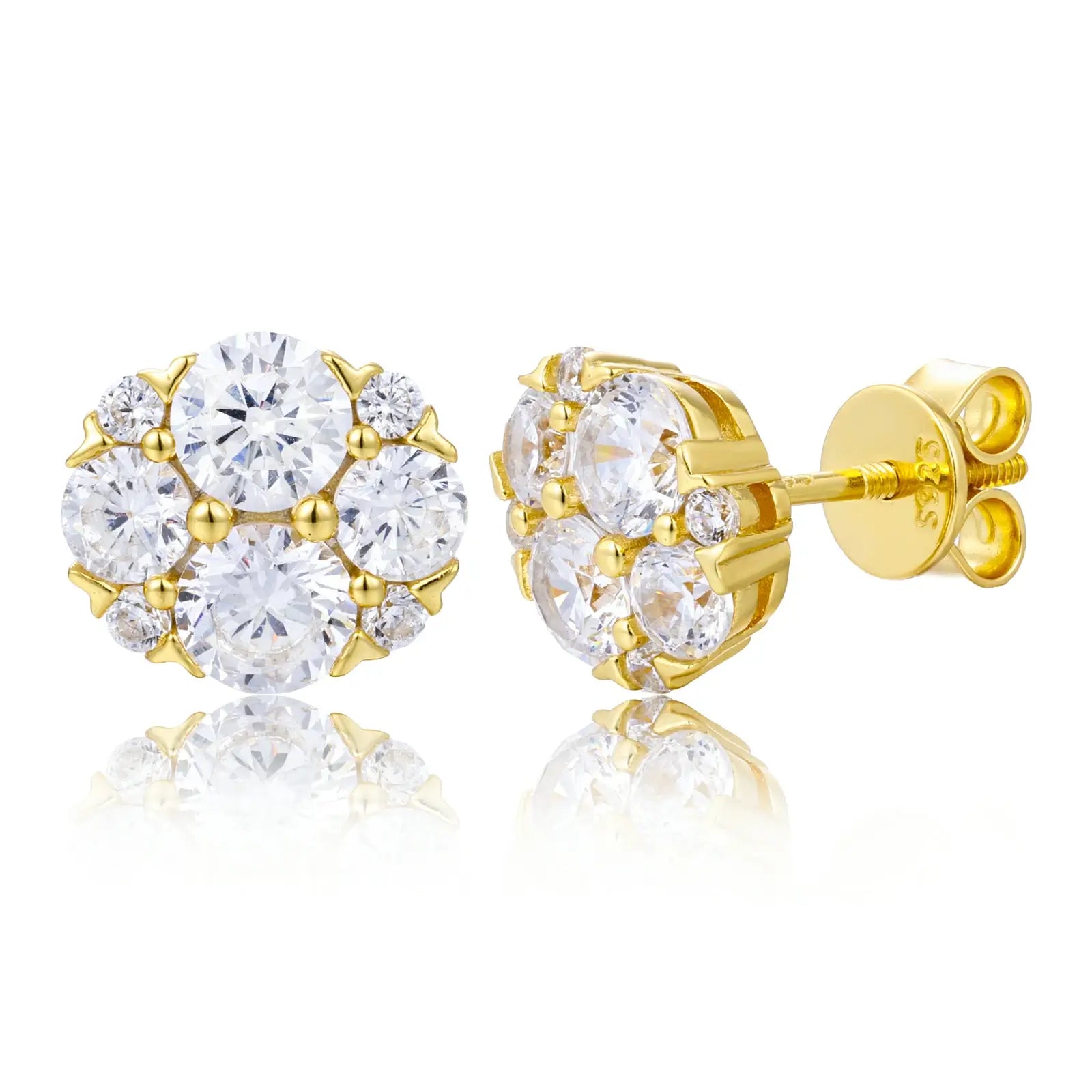 S925 Moissanite Radiance Flower Stud Earrings