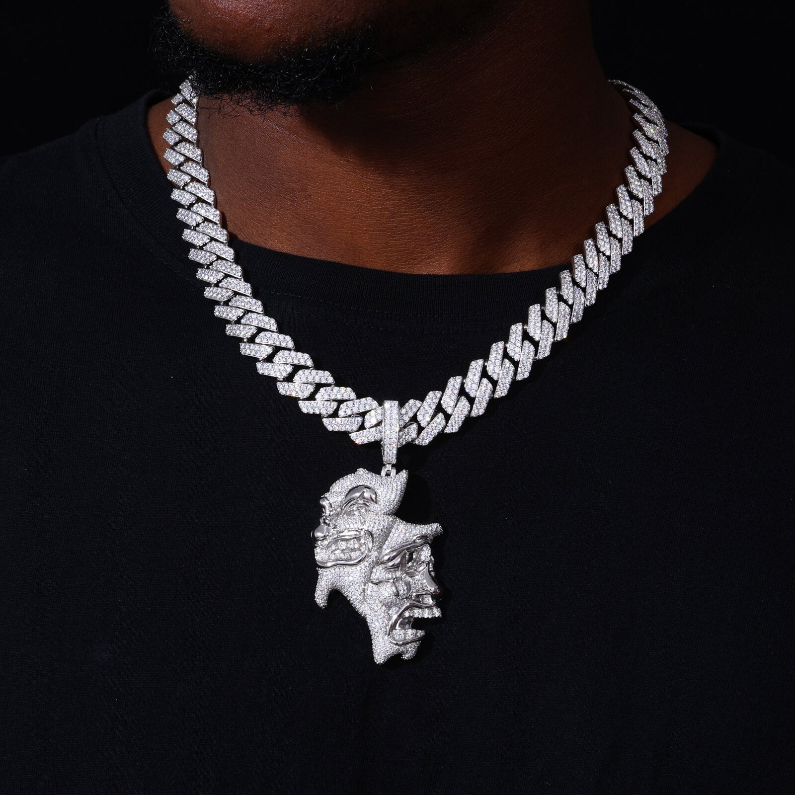 S925 Moissanite Hip Hop Iced Out Bling Cartoon Pendant