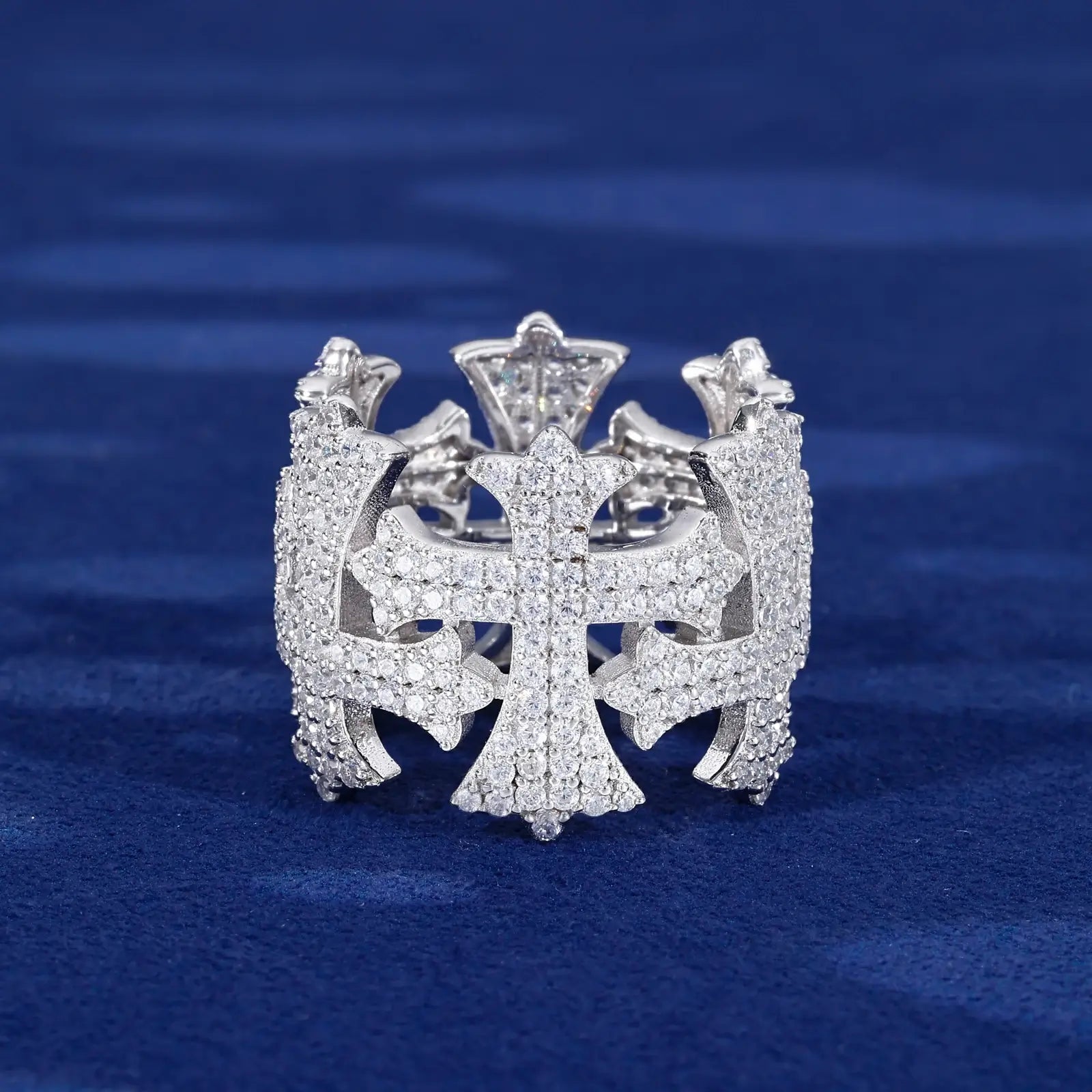 S925 Moissanite Cross Band Ring