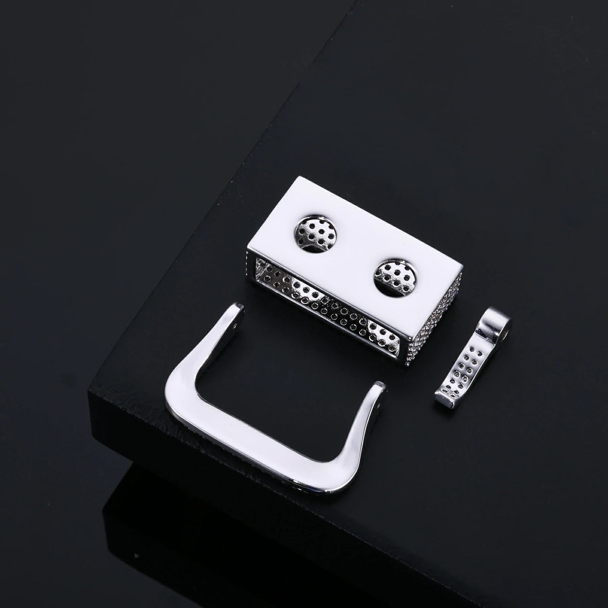 Moissanite Watch Strap Keeper and Buckle Clasp Set for GA2100/DW6900/DW5600/GM2100