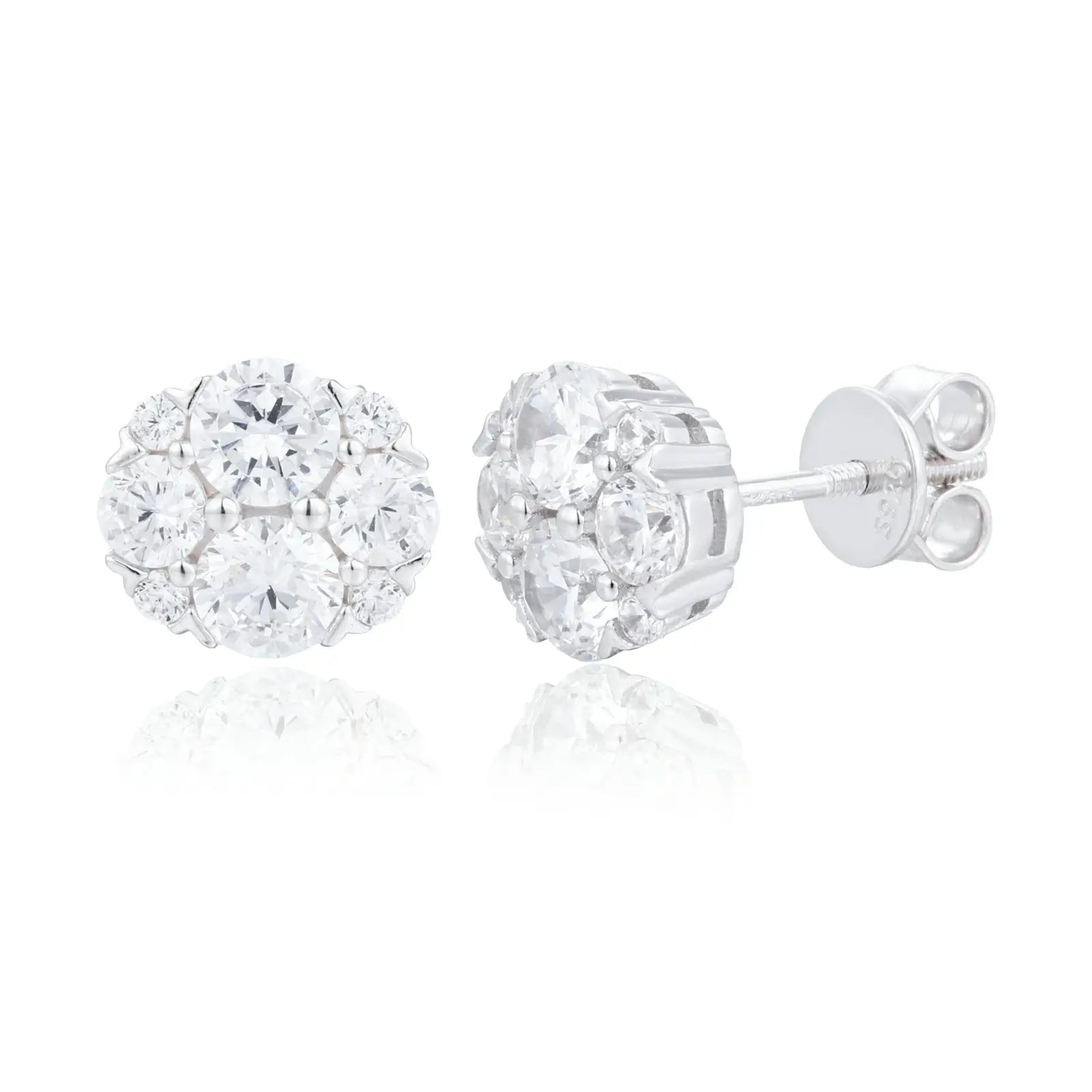S925 Moissanite Radiance Flower Stud Earrings