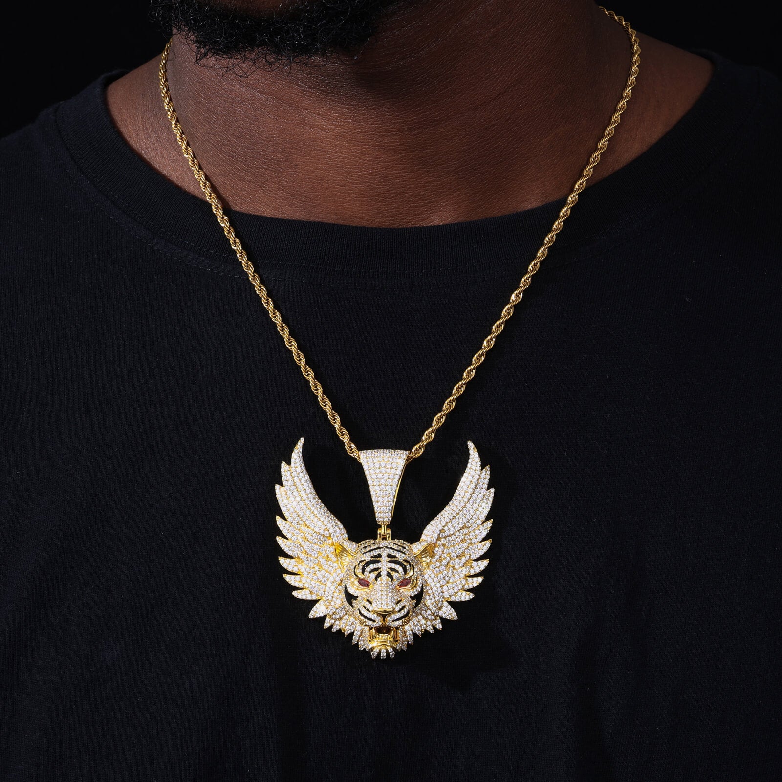 Celestial Tiger – Sterling Silver & Moissanite Pendant S925