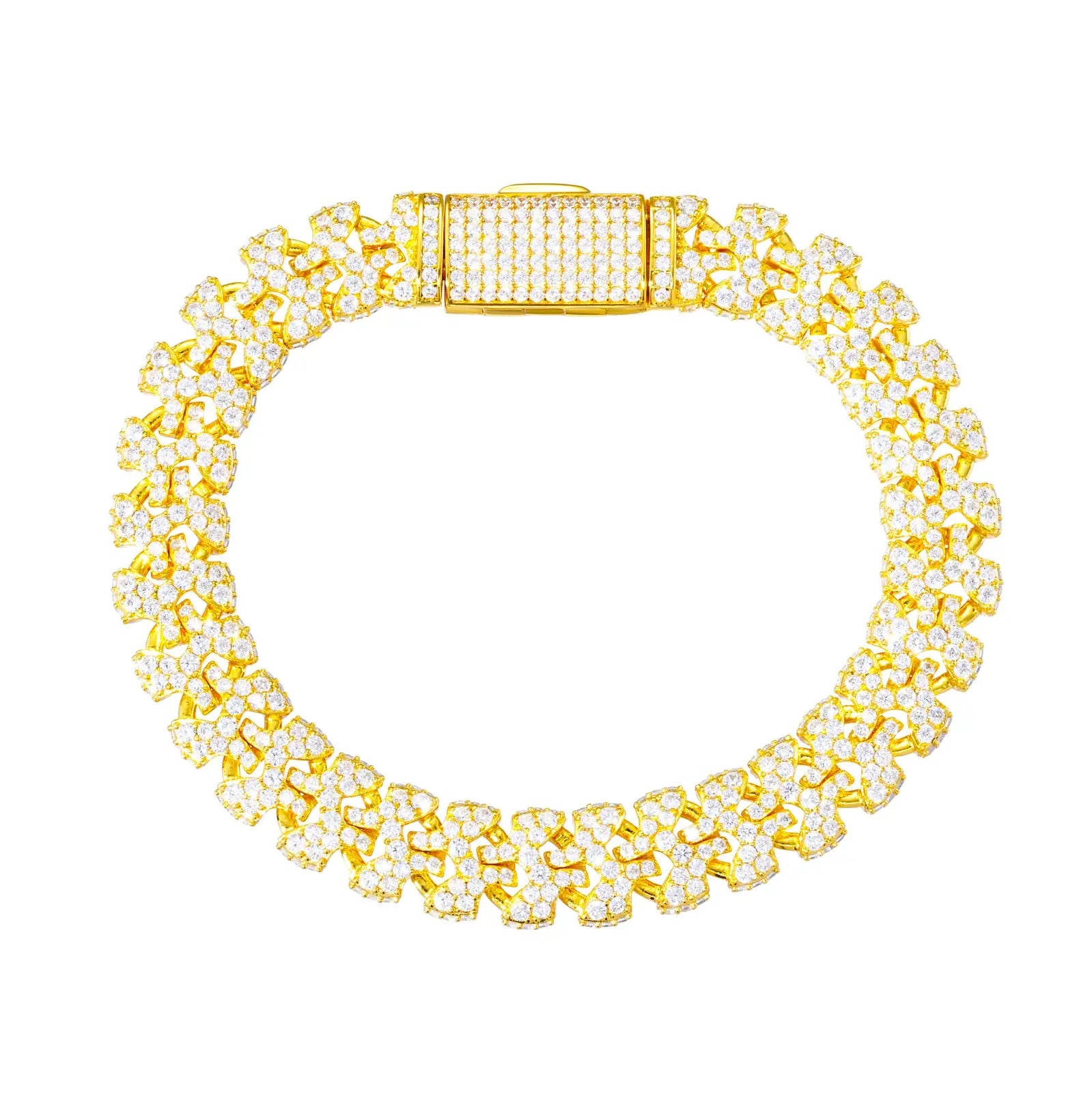 11mm S925 Moissanite Letter H Cuban Link Bracelet