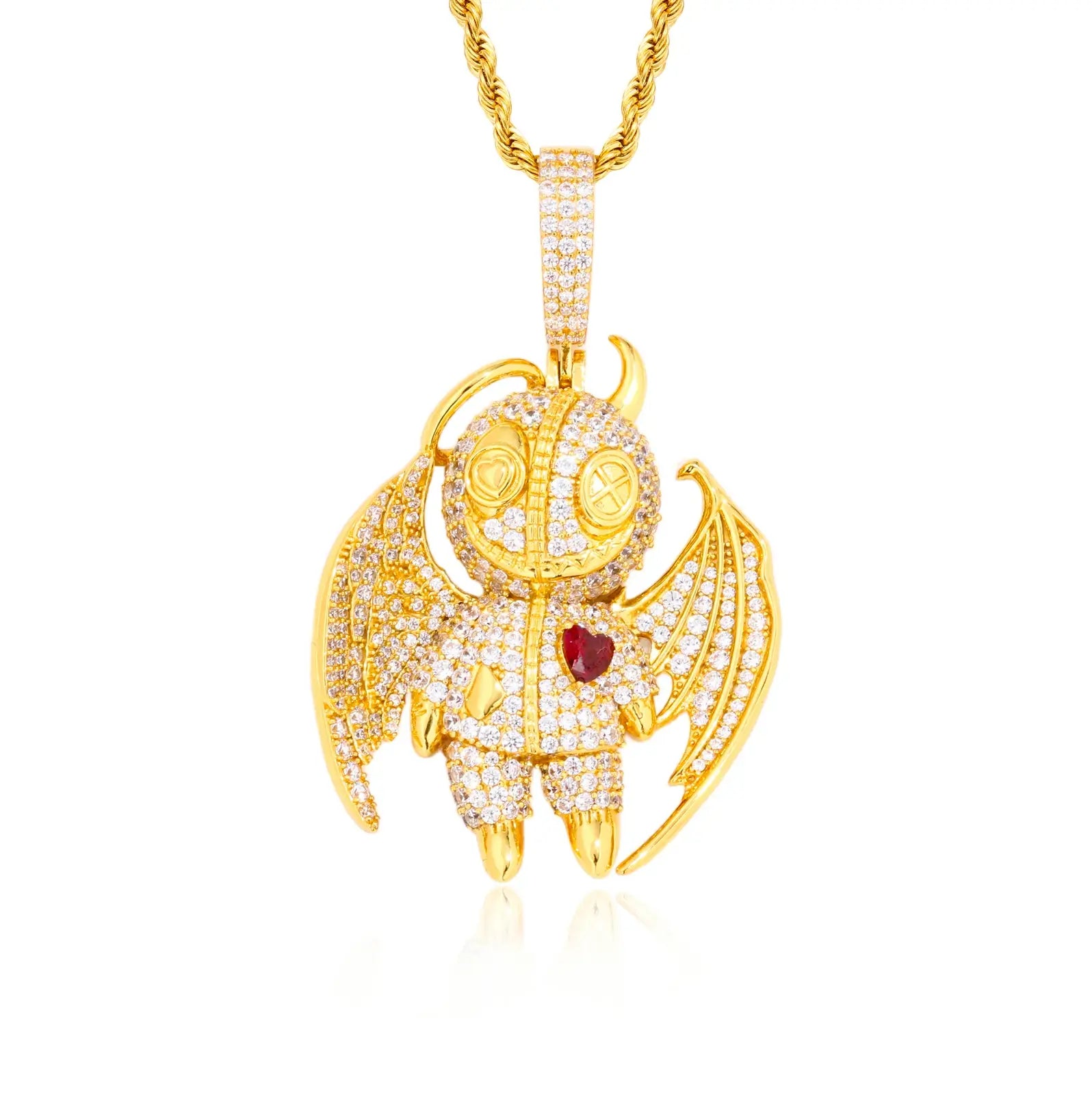 S925 Moissanite Angels and Demons Pendant