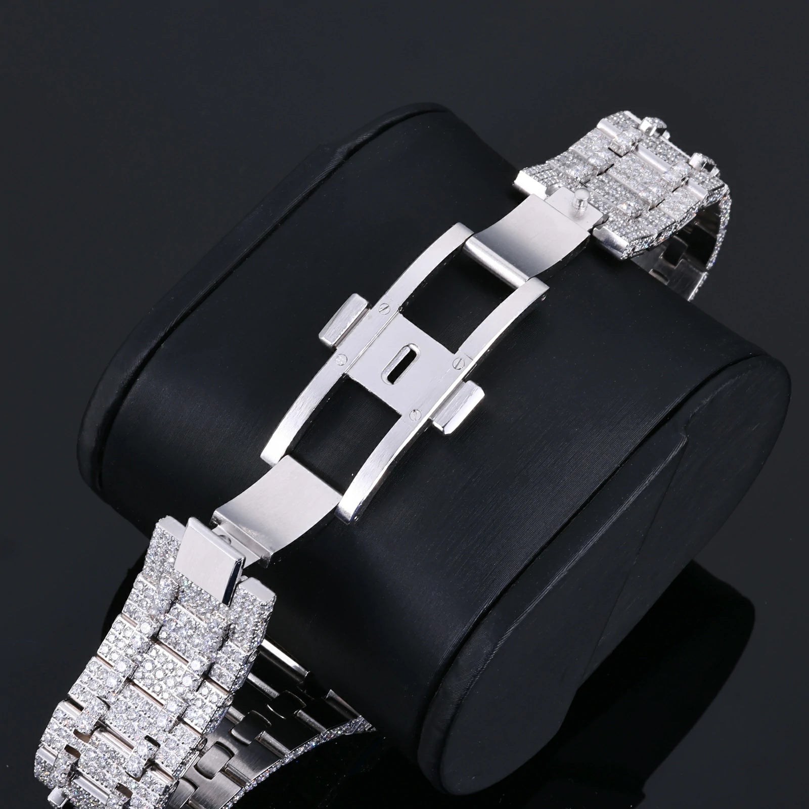 Stainless Steel Moissanite Watch Bezel and Band Set for Royal Pop