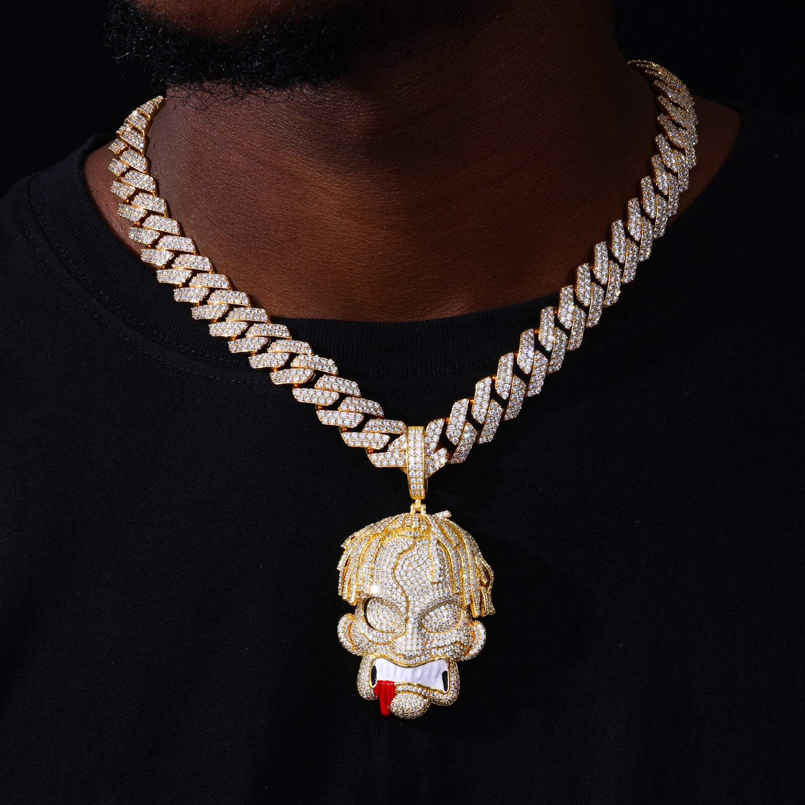 S925 Moissanite Hip Hop Iced Out Bling Cartoon Pendant