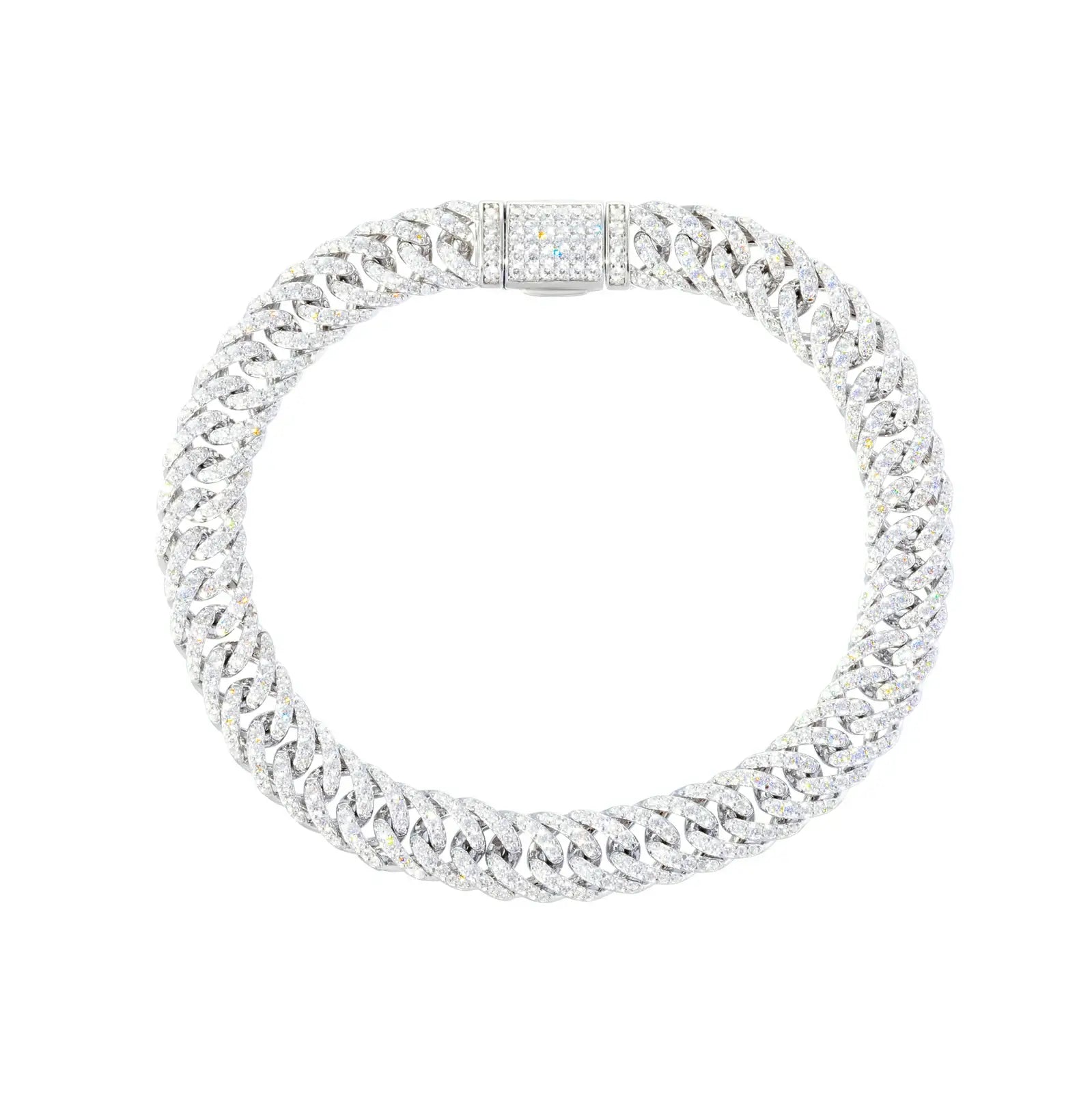 8mm S925 Moissanite Dense Cuban Link Bracelett