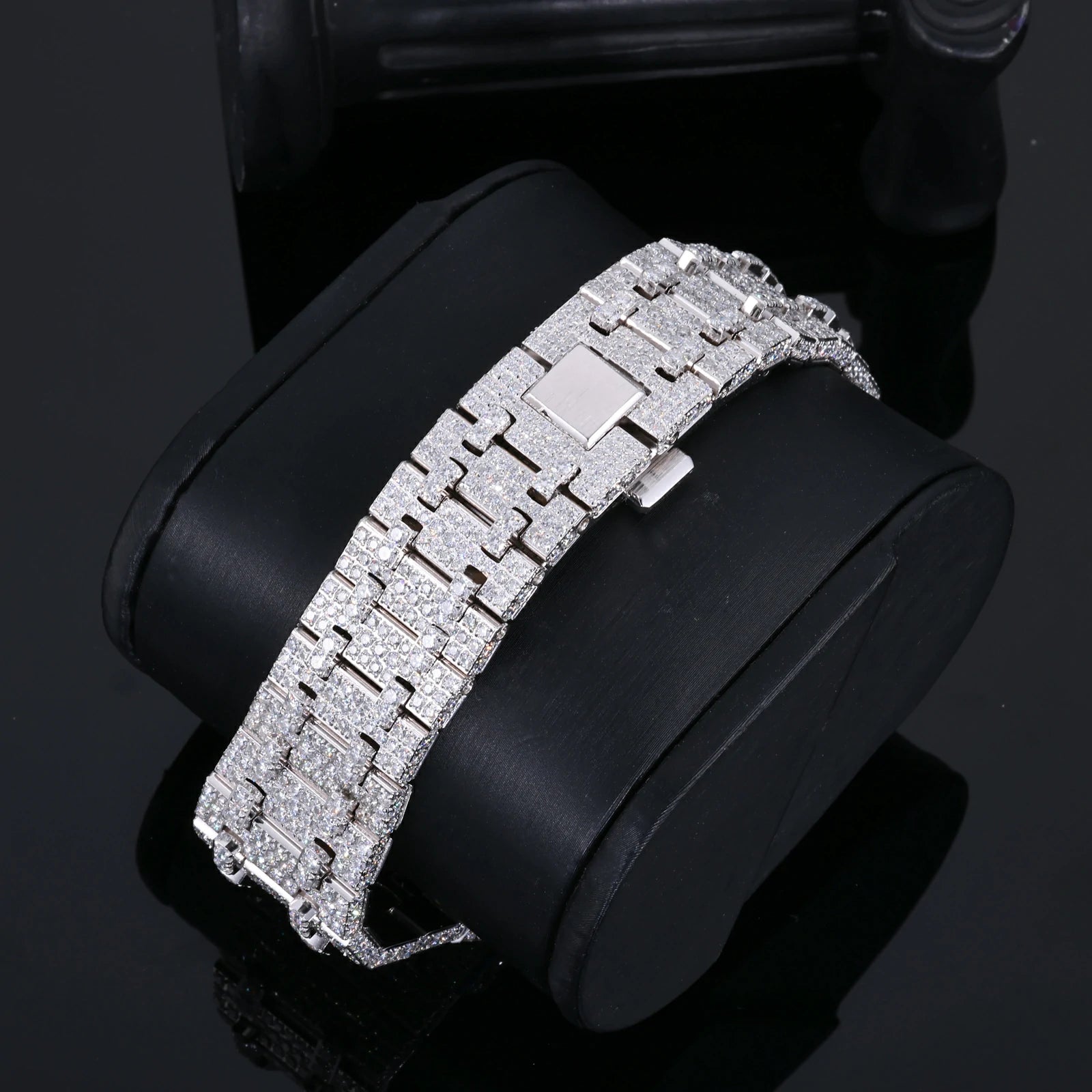 Stainless Steel Moissanite Watch Bezel and Band Set for Royal Pop